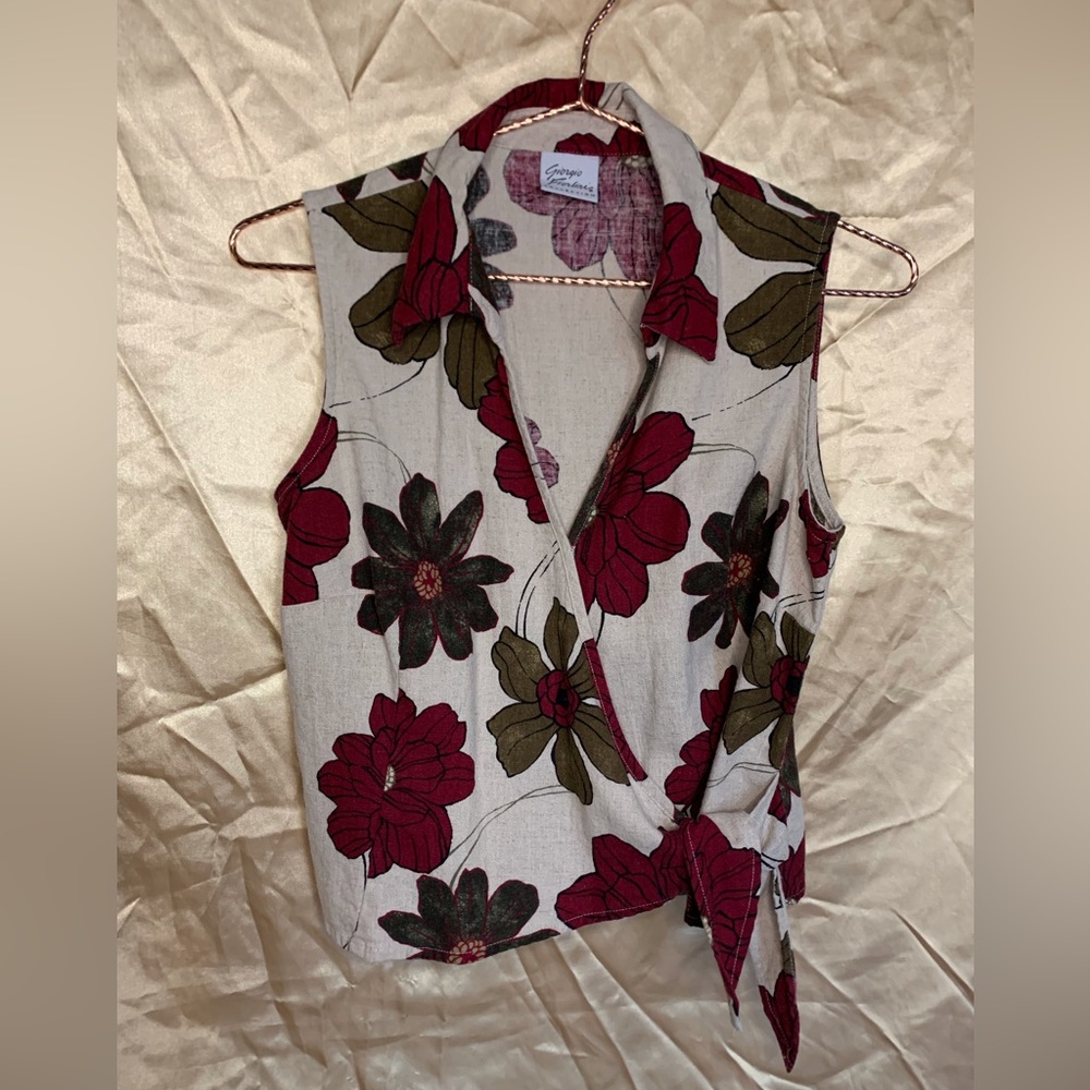 🥀 Vintage Giorgio Fiorlini Tie-Up Collared Tank 🥀